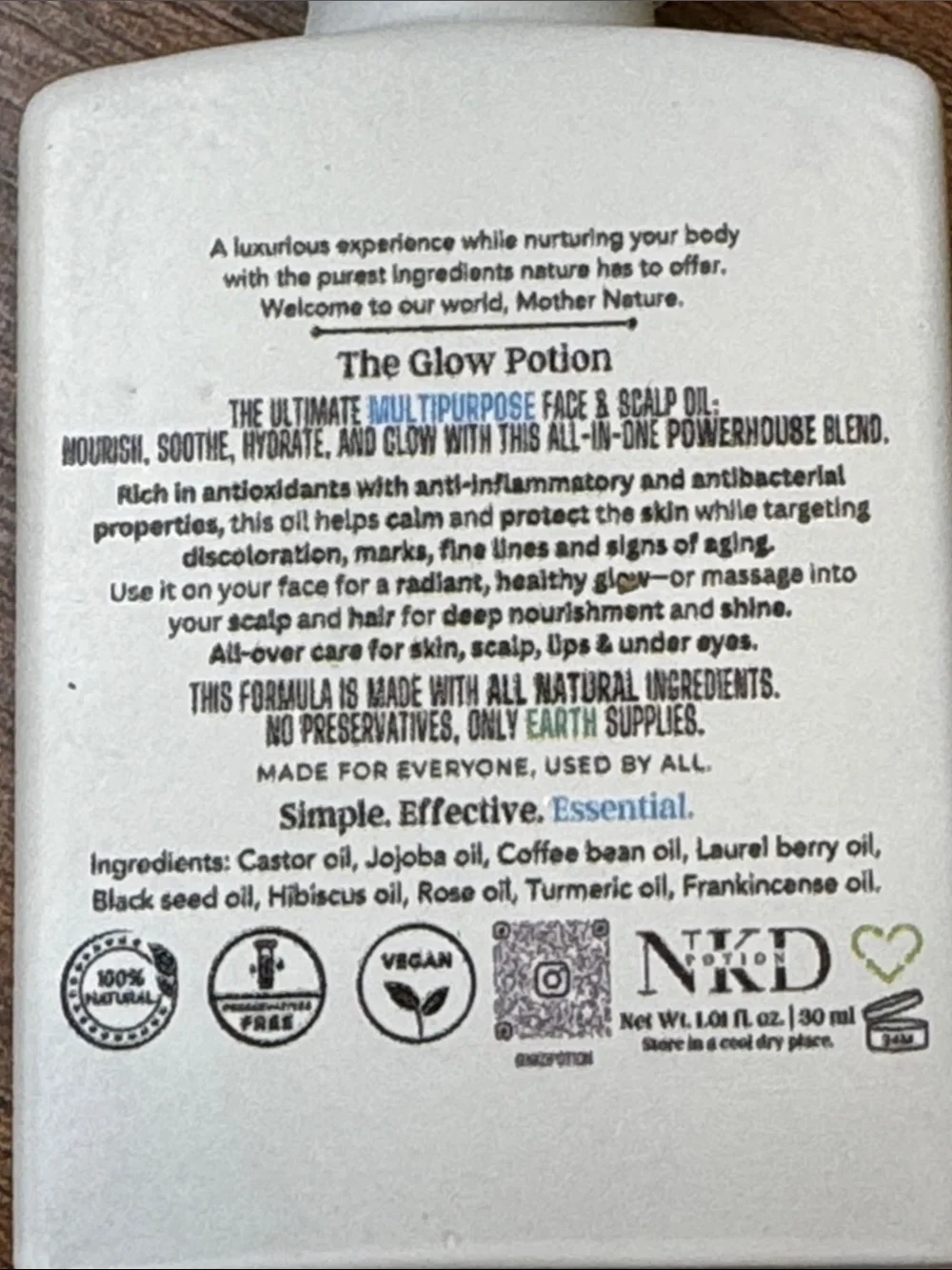 NKD Beauty Glow Potion Face & Body Illuminating Oil 1 oz